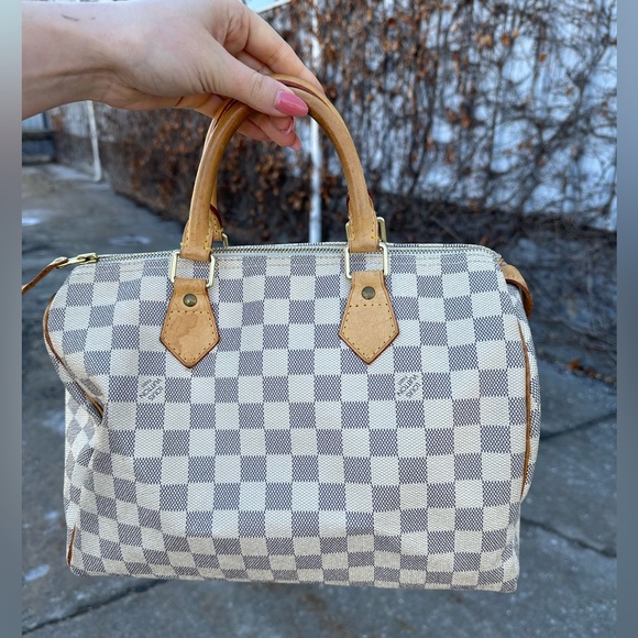 Louis Vuitton LV Hand Bag Speedy 30 White Damier Azur - Picture 2 of 16